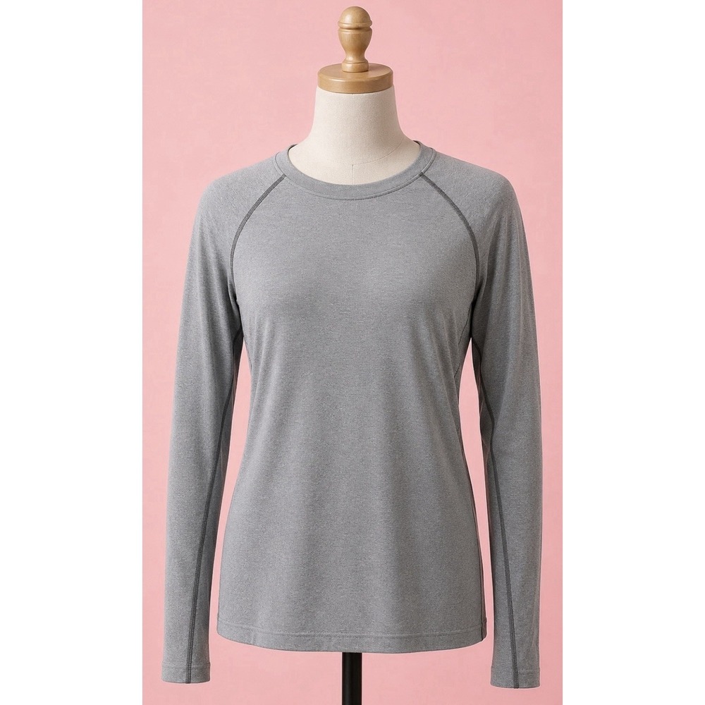 FIGS Women's Salta Size Medium Long Sleeve Top Shirt Heathered Gray Technical